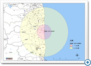 福島第一原子力発電所中心地図
