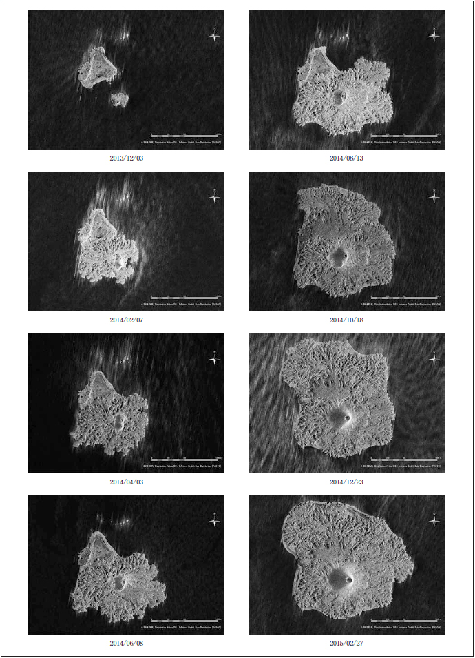 図6 TerraSAR-Xによる時系列画像（約2ヵ月間隔）
