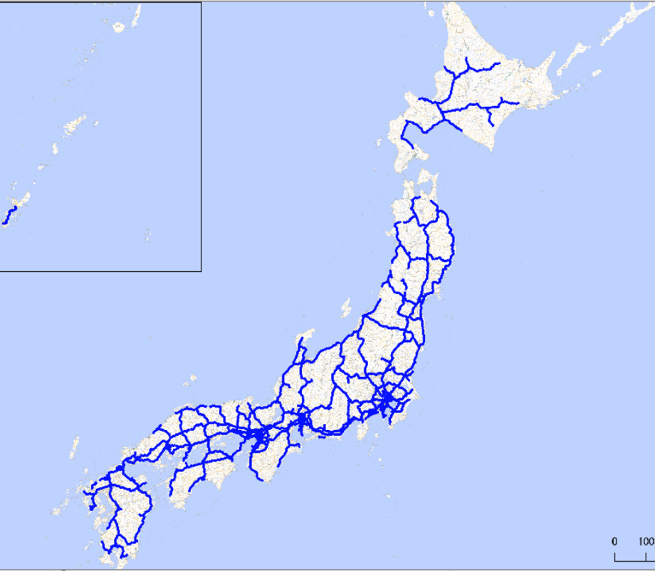 自動車専用道路の整備範囲