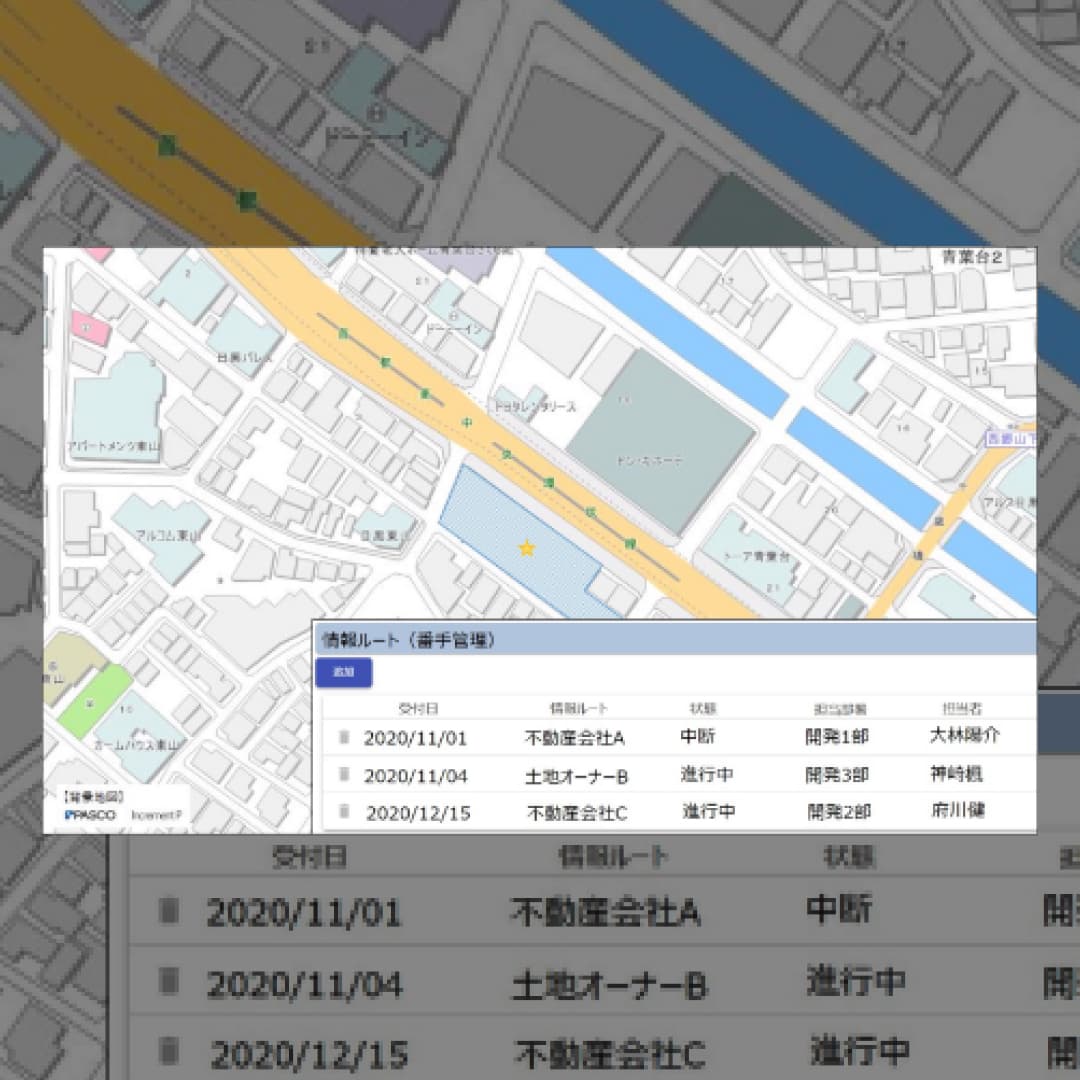 用地情報が地図上で
可視化できる価値