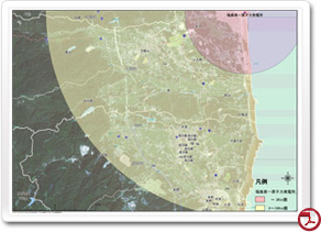 福島第一原子力発電所を中心とした半径3-10kmの範囲２