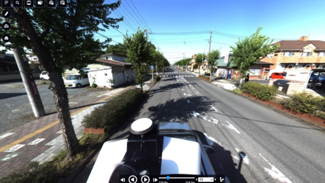 道路走行視点でのデータ再生