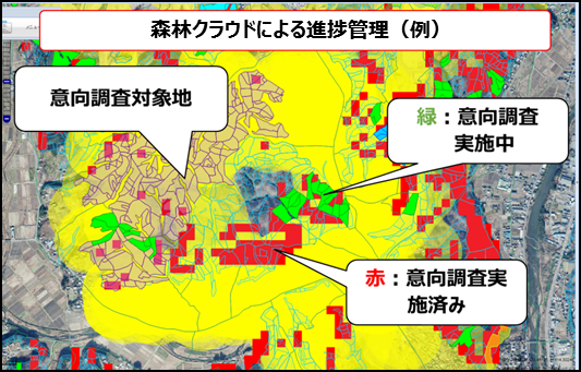 森林クラウドにより意向調査進捗を管理